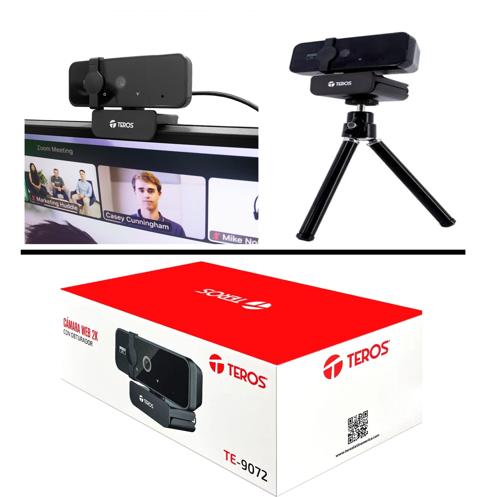 Cámara TEROS WEB 2K Full HD TE-9072 con obturador USB 2.0